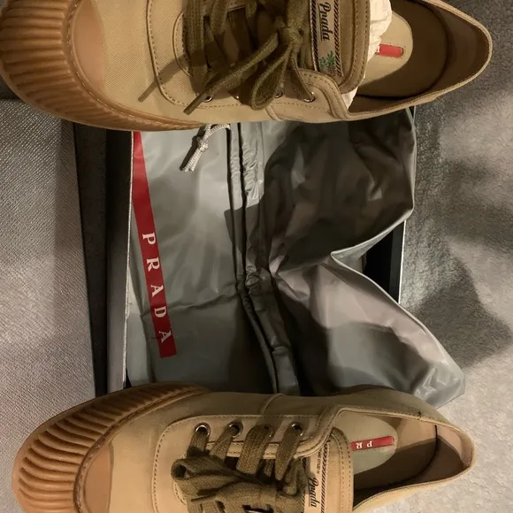 Prada Canvas and Leather Sneaker