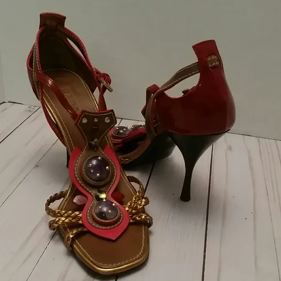 Prada Heels Purple Amethyst Gems Euro 38
