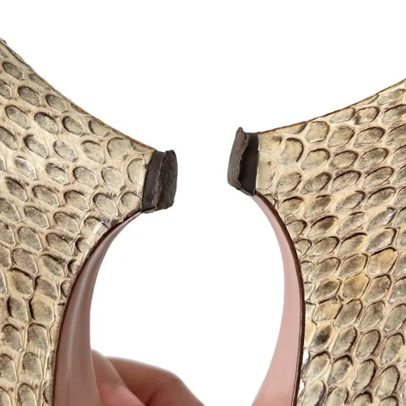 PRADA Strappy Snakeskin Wedge Mules Sandals Sz 40