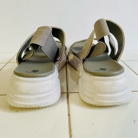 PrAna Nola Gray and White Strappy Sandals Size 8.5