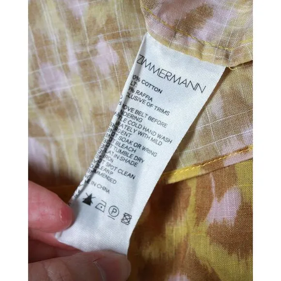 Pre Loved Zimmermann Leopard-Print Maxi Skirt in Yellow Cotton Women Yellow