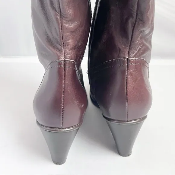 Prialpas Gromma brown leather wide calf riding boots size 8