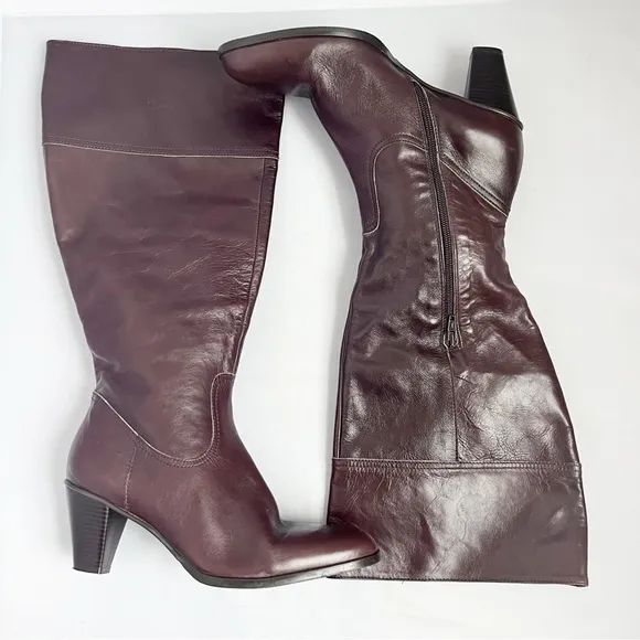 Prialpas Gromma brown leather wide calf riding boots size 8