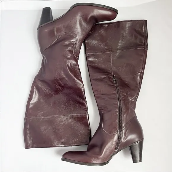 Prialpas Gromma brown leather wide calf riding boots size 8