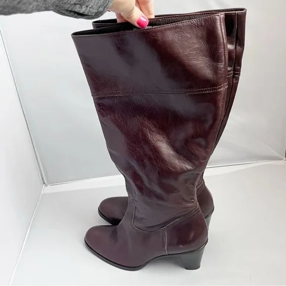 Prialpas Gromma brown leather wide calf riding boots size 8