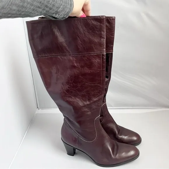 Prialpas Gromma brown leather wide calf riding boots size 8