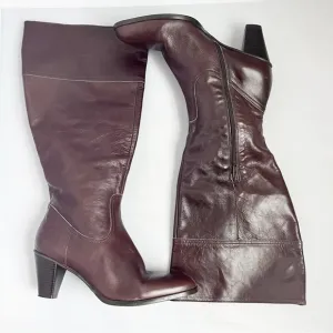Prialpas Gromma brown leather wide calf riding boots size 8