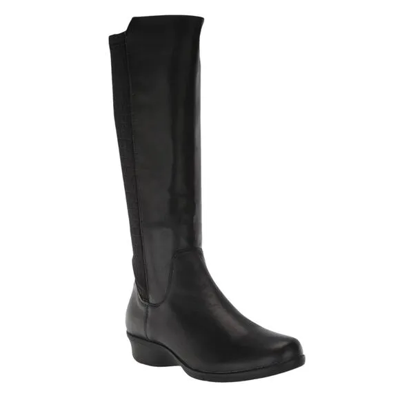 Propet Women's West Leather Knee High Riding Boots Black Size 8 1/2 W