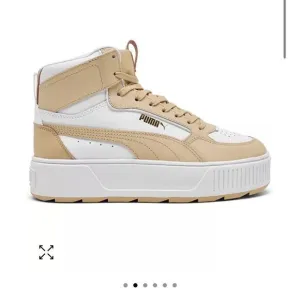 Puma Karmen Rebelle Mid-High Casual White Tan Platform Lace Up Sneaker Shoes 8