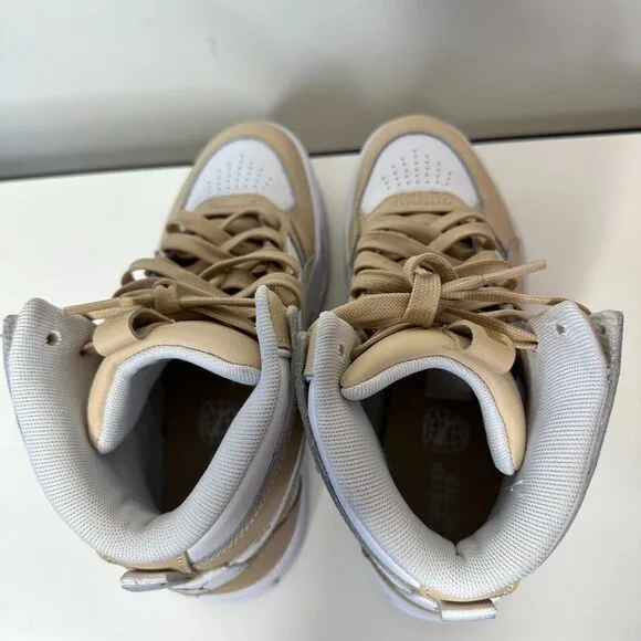 Puma Karmen Rebelle Mid-High Casual White Tan Platform Lace Up Sneaker Shoes 8