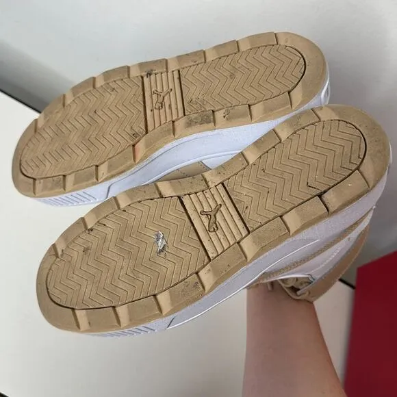 Puma Karmen Rebelle Mid-High Casual White Tan Platform Lace Up Sneaker Shoes 8