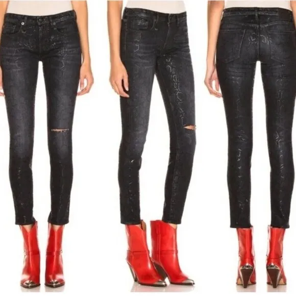 R13 Reptile Allison Skinny Jeans