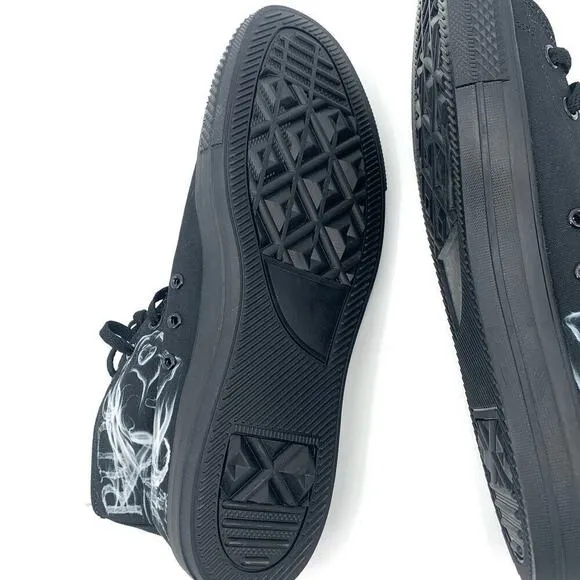 RAAD Shop Black High Top Canvas Sneaker Skull Ride or Die Graphic Men’s Size 14M