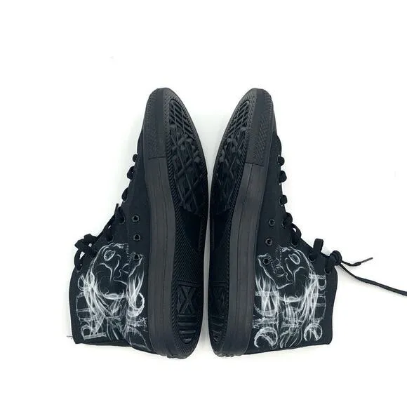 RAAD Shop Black High Top Canvas Sneaker Skull Ride or Die Graphic Men’s Size 14M