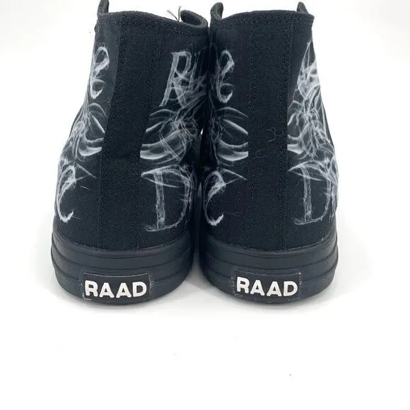 RAAD Shop Black High Top Canvas Sneaker Skull Ride or Die Graphic Men’s Size 14M