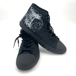 RAAD Shop Black High Top Canvas Sneaker Skull Ride or Die Graphic Men’s Size 14M