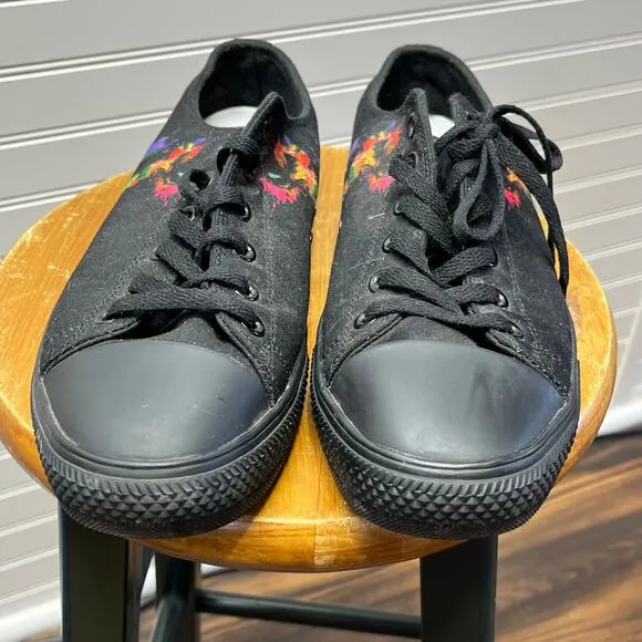 RAAD Shop Flashy Colors Skull Painting Splatter Unisex Lowtop Sneakers M9 W10.5