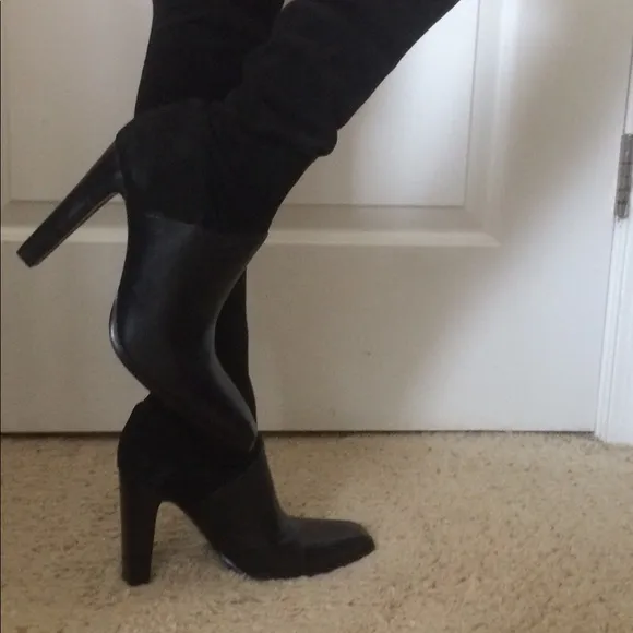 Rachel Zoe Layla stretch suede/ calf boots