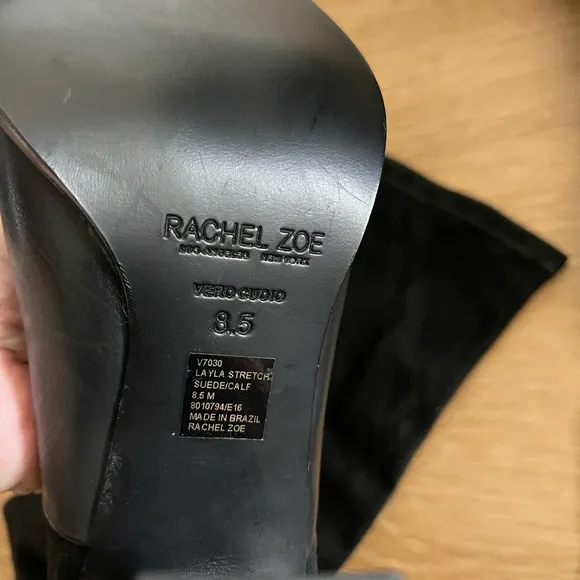 Rachel Zoe Layla stretch suede/ calf boots