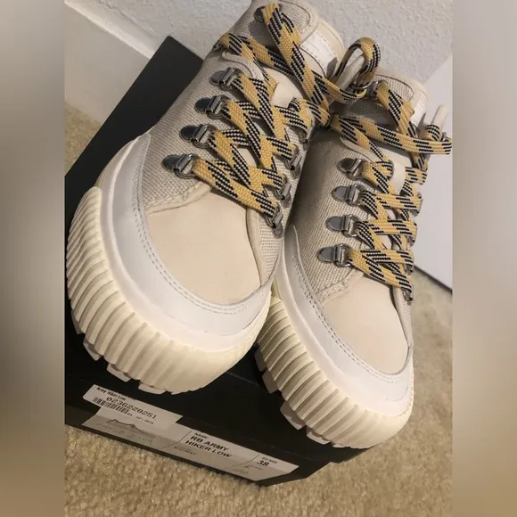 Rag &amp; Bone Army Hiker Low Linen Sneakers In ECRU. New In Box! Sz 8