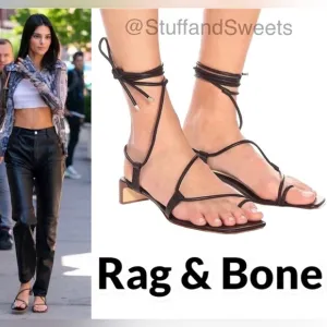 Rag &amp; Bone Cindy Tie strappy sandals Black size 37 $395
