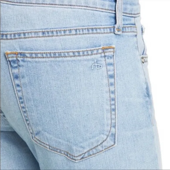 Rag &amp; Bone Dre Low Rise Slim Boyfriend Jeans Frayed Hem Size 24