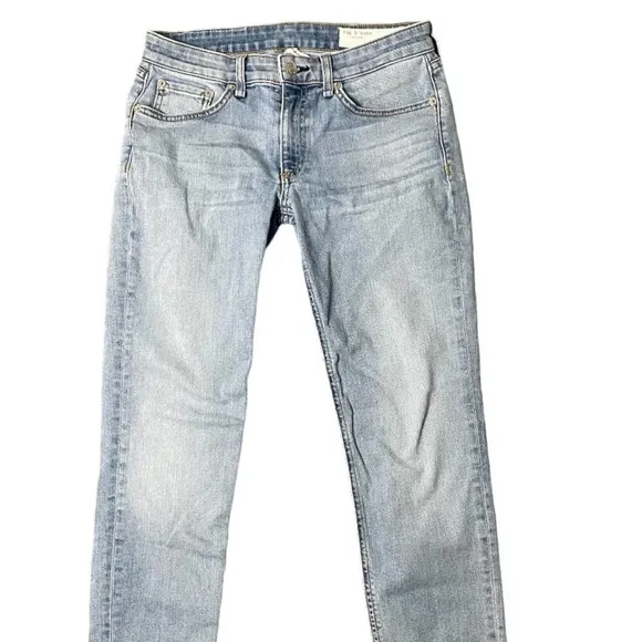 Rag &amp; Bone Dre Low Rise Slim Boyfriend Jeans Frayed Hem Size 24