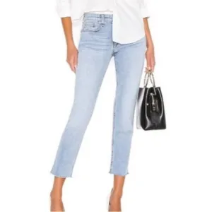 Rag &amp; Bone Dre Low Rise Slim Boyfriend Jeans Frayed Hem Size 24