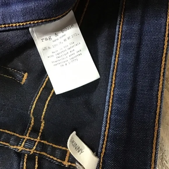 RAG &amp; Bone Jeans Size 29 Bedford Skinny Stretchy Denim Dark Blue **READ**