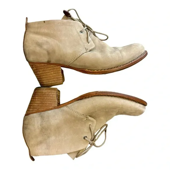 Rag &amp; Bone Leighton Nubuck Suede Stacked Heel Lace Up Desert Boots Size 39/9