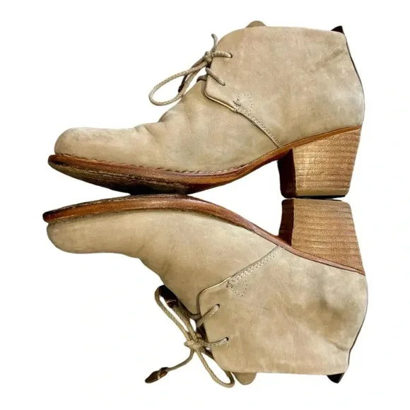 Rag &amp; Bone Leighton Nubuck Suede Stacked Heel Lace Up Desert Boots Size 39/9