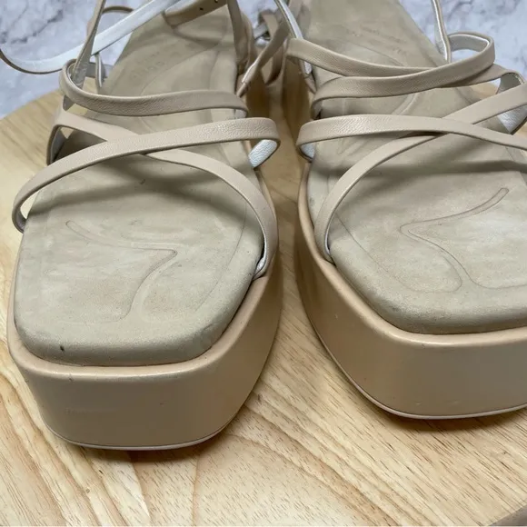 Rag &amp; Bone Logan Leather Strappy Platform Sandals EU  40 US 10