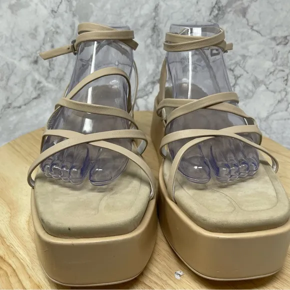 Rag &amp; Bone Logan Leather Strappy Platform Sandals EU  40 US 10