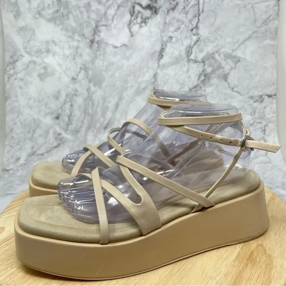 Rag &amp; Bone Logan Leather Strappy Platform Sandals EU  40 US 10