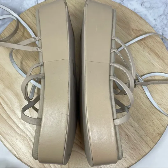 Rag &amp; Bone Logan Leather Strappy Platform Sandals EU  40 US 10