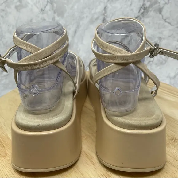 Rag &amp; Bone Logan Leather Strappy Platform Sandals EU  40 US 10