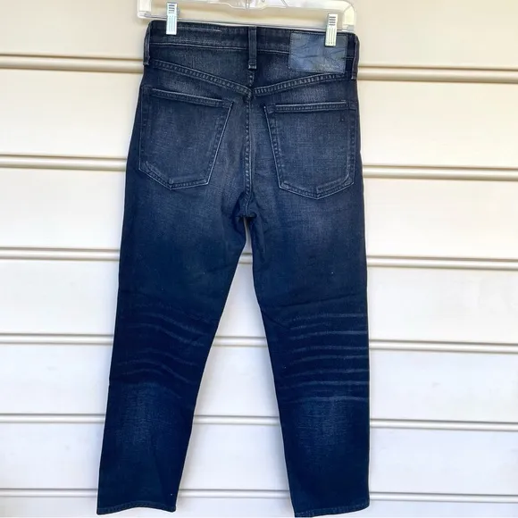rag &amp; bone Maya High-Rise Ankle Slim Jeans in Worn Black Size 25