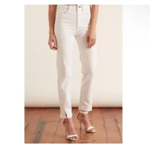 Rag &amp; Bone Nina High-Rise Ankle Cigarette Leg Jean Optic White Size 31