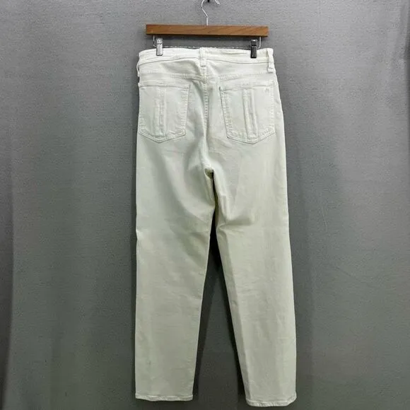 Rag &amp; Bone Nina High-Rise Ankle Cigarette Leg Jean Optic White Size 31