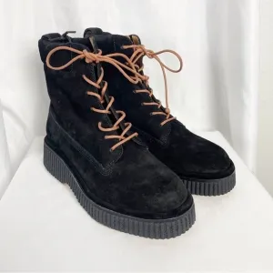 Rag &amp; Bone Sloane Suede Leather Platform Lace Up Boots Black Winter Casual