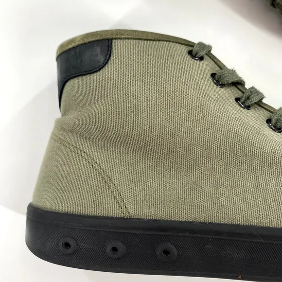 Rag &amp; Bone Standard Issue Womens Army High Top Sneakers Green Lace Up Sz 41/10