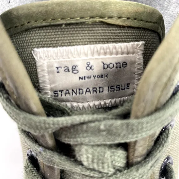 Rag &amp; Bone Standard Issue Womens Army High Top Sneakers Green Lace Up Sz 41/10