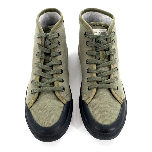 Rag &amp; Bone Standard Issue Womens Army High Top Sneakers Green Lace Up Sz 41/10