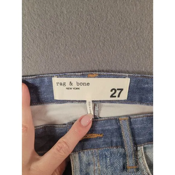 Rag &amp; Bone Stretch Miramar Nina Cigarette Jean Pants Bryon Wash Size 27 NWOT