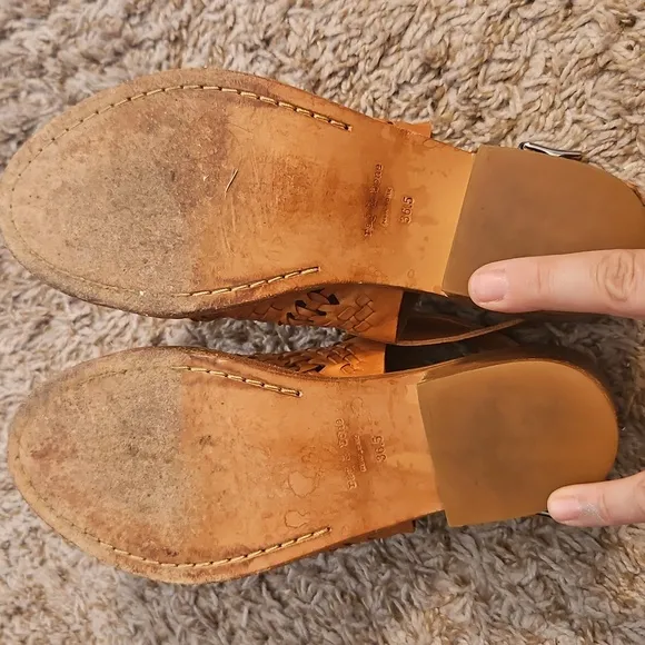 Rag &amp; Bone Wyatt Woven Leather Sandals Size 36.5