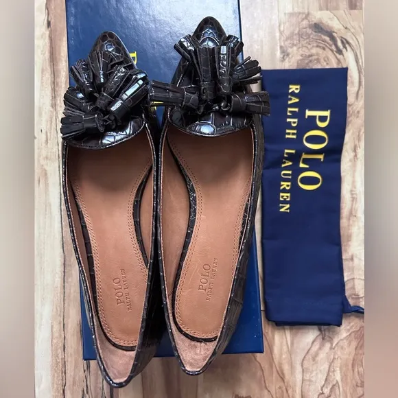Ralph Lauren Ashtyn Embossed-Leather Loafer