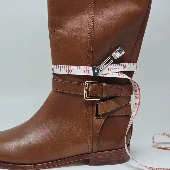 Ralph Lauren Blayke Buckled Riding Boots Brown Saddle Tan Women's Size 5 New