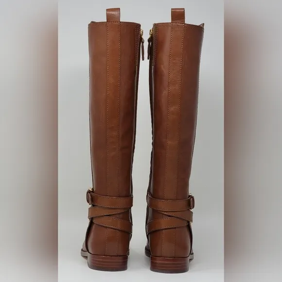 Ralph Lauren Blayke Buckled Riding Boots Brown Saddle Tan Women's Size 5 New