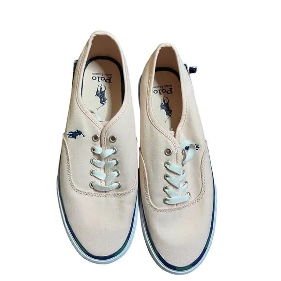 Ralph Lauren Pink Men’s Leather Trim Canvas Sneakers NWOT