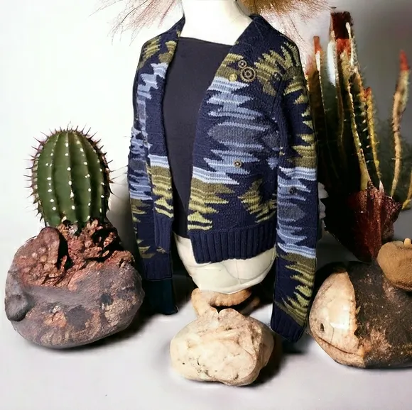 Ralph Lauren Polo Jeans Company Aztec Southwest Gorpcore Native Open Cardigan M